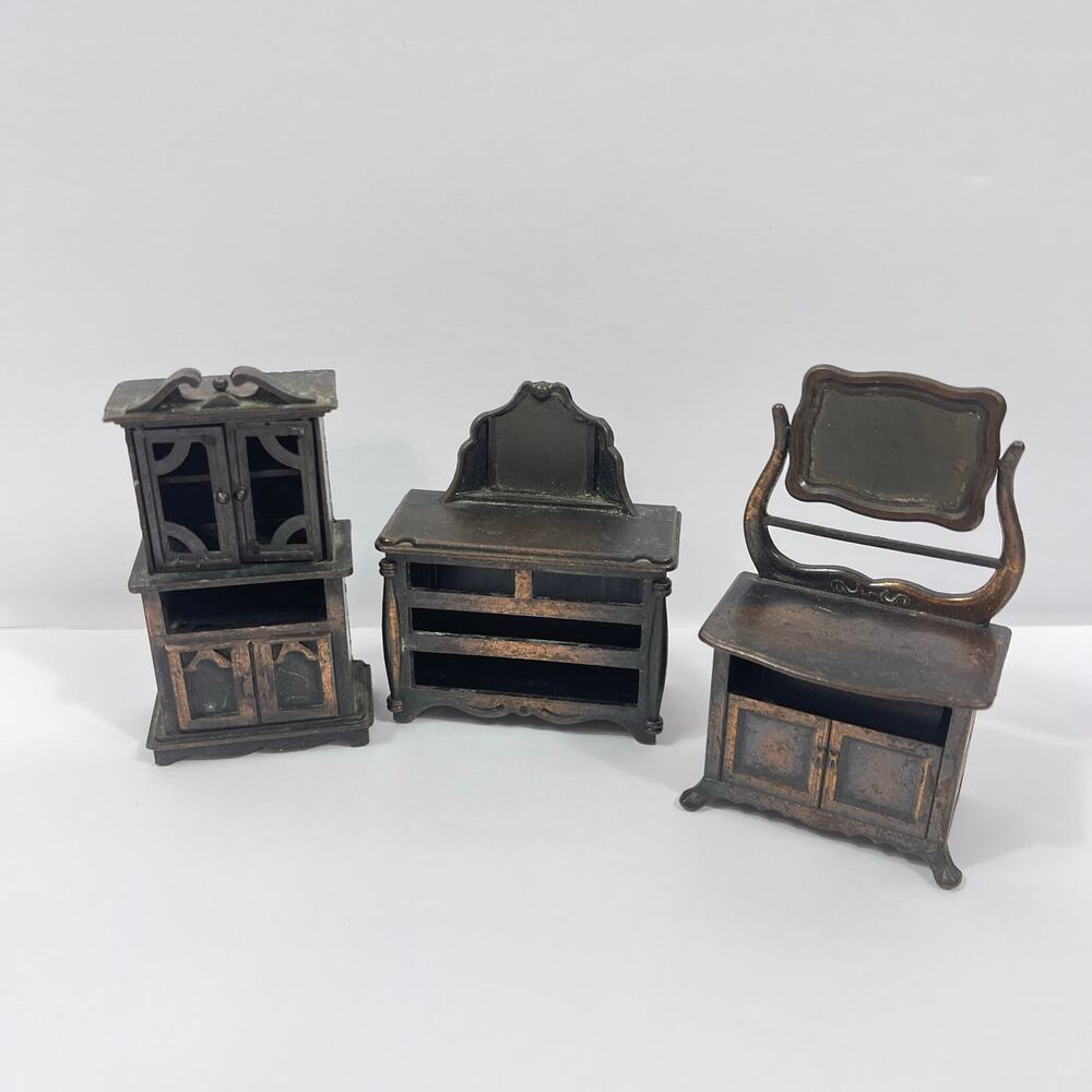 Vintage 1970's Durham Industries Die Cast Metal Dollhouse‎ Furniture Miniatures